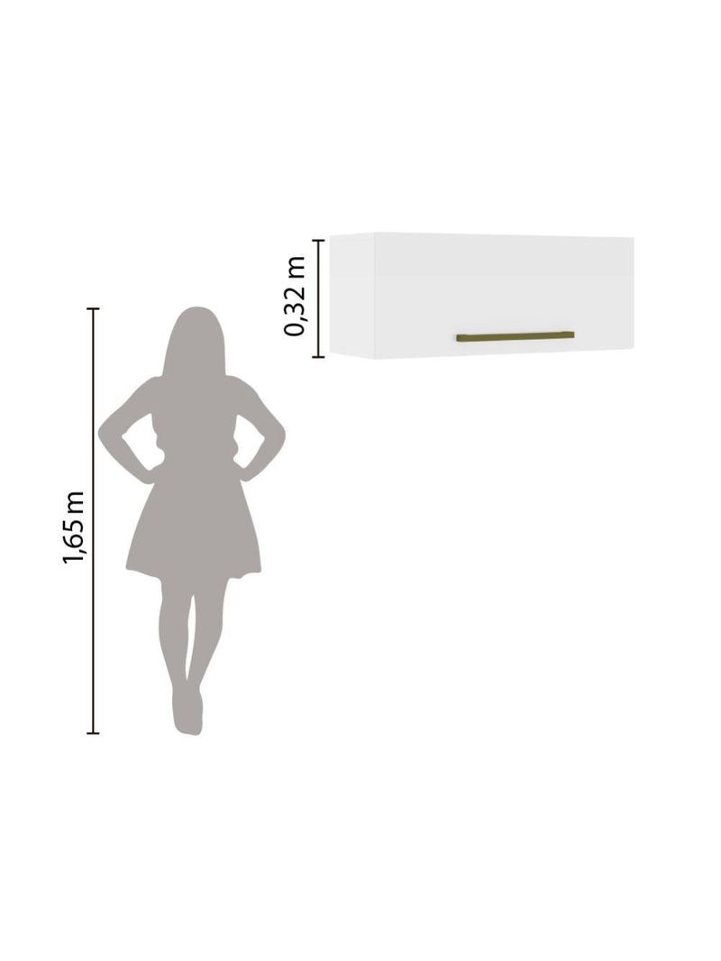 Armário Aéreo de Geladeira 1 Porta 0,80m Favorita Lacca
