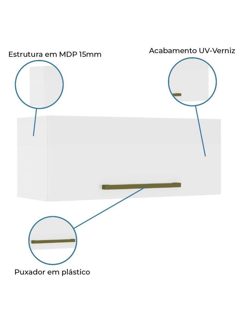 Armário Aéreo de Geladeira 1 Porta 0,80m Favorita Lacca