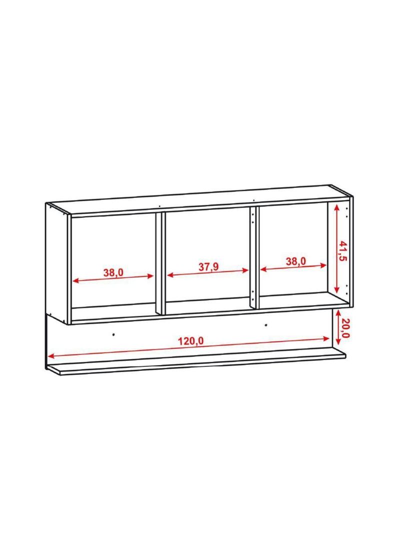 Armário Aéreo de Cozinha 3 Portas com Nicho 1,20m Freijó/Cinza Line Kits Paraná
