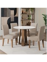Conjunto De Mesa Sala De Jantar Athenas 4 Cadeiras Trieste