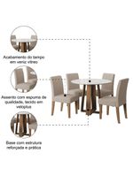 Conjunto De Mesa Sala De Jantar Athenas 4 Cadeiras Trieste