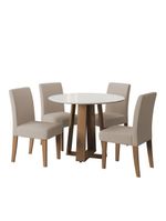 Conjunto De Mesa Sala De Jantar Athenas 4 Cadeiras Trieste