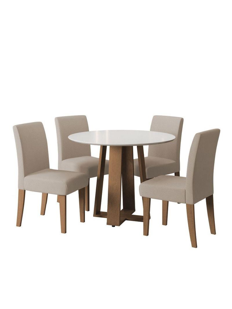 Conjunto De Mesa Sala De Jantar Athenas 4 Cadeiras Trieste