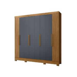 Guarda Roupas Casal Ripado 8 Portas 4 Gavetas Diamante Moval Freijo Cin