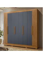 Guarda Roupas Casal Ripado 8 Portas 4 Gavetas Diamante Moval Freijo Cin