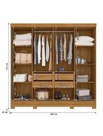 Guarda Roupas Casal Ripado 8 Portas 4 Gavetas Diamante Moval Freijo Cin