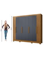 Guarda Roupas Casal Ripado 8 Portas 4 Gavetas Diamante Moval Freijo Cin