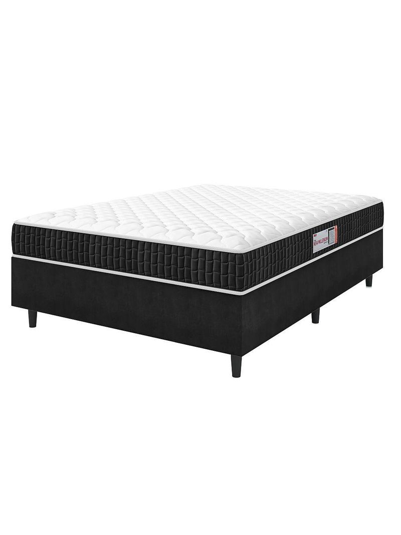 Cama Box Colchão Casal Espuma D33 New Millenium 138x57cm Preto/branco Hellen Pret/branc