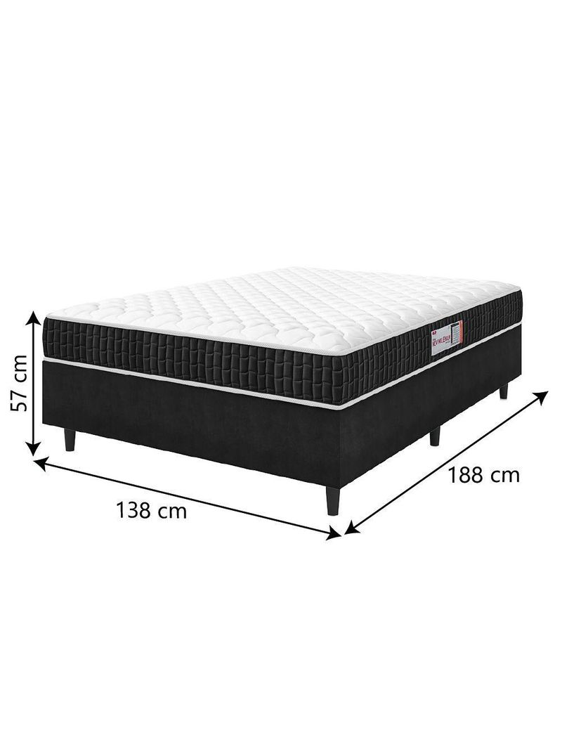 Cama Box Colchão Casal Espuma D33 New Millenium 138x57cm Preto/branco Hellen Pret/branc