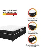 Cama Box Colchão Casal Espuma D33 New Millenium 138x57cm Preto/branco Hellen Pret/branc