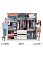 Guarda Roupa Casal 100% MDF Zurique 3 Porta de Correr Madesa