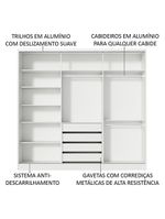 Guarda Roupa Casal 100% MDF Zurique 3 Porta de Correr Madesa