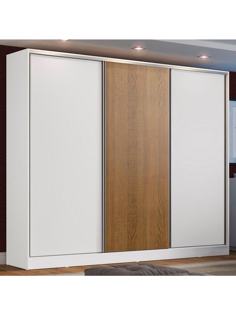 Guarda Roupa Casal 100% MDF Zurique 3 Porta de Correr Madesa