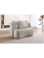 Sofá Curvo Orgânico Orion bouclé Cinza 401