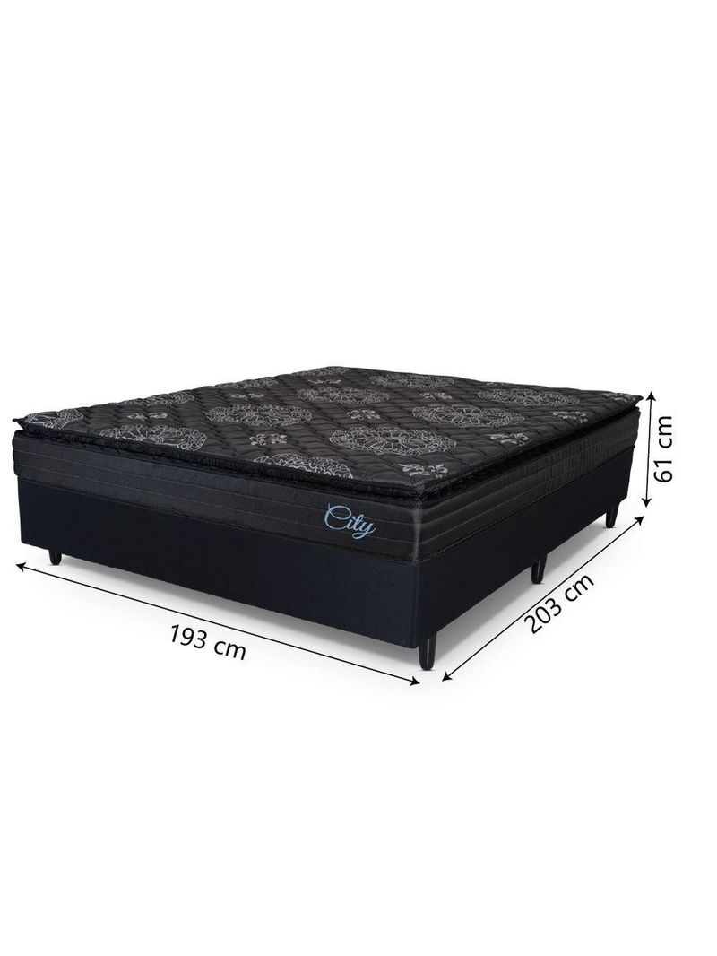 Cama Box Casal King Colchão Com Molas Ensacadas Top Hellen