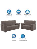 Conjunto De Sofá 2 E 3 Lugares Turim Veludo Luizzi Cappuccino