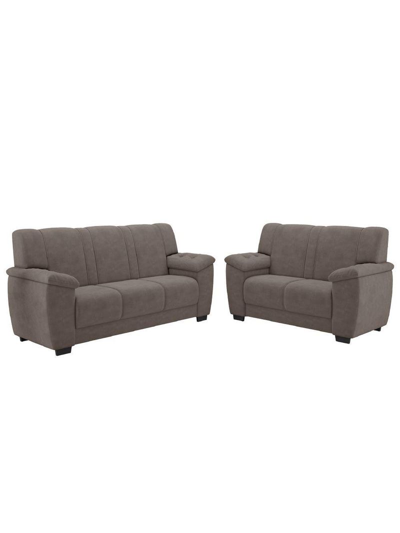 Conjunto De Sofá 2 E 3 Lugares Turim Veludo Luizzi Cappuccino