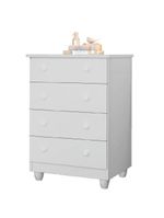 Cômoda Infantil Para Quarto Bebê 4 Gavetas Lara Branco J&a Branco