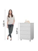 Cômoda Infantil Para Quarto Bebê 4 Gavetas Lara Branco J&a Branco