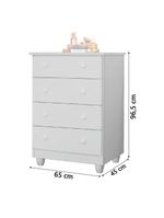 Cômoda Infantil Para Quarto Bebê 4 Gavetas Lara Branco J&a Branco