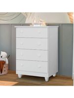 Cômoda Infantil Para Quarto Bebê 4 Gavetas Lara Branco J&a Branco