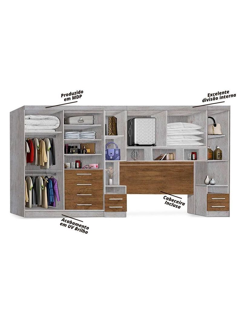 Guarda-Roupas Modulado Georgia Casal JA Avelã / Jequitibá