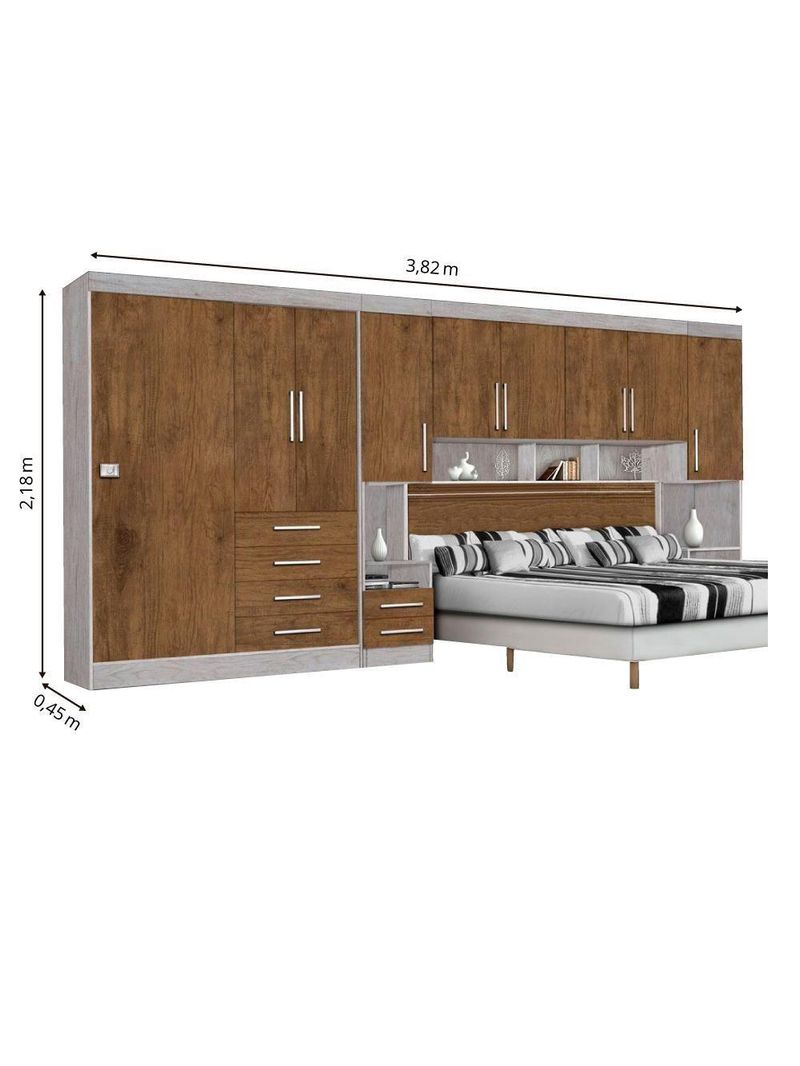 Guarda-Roupas Modulado Georgia Casal JA Avelã / Jequitibá