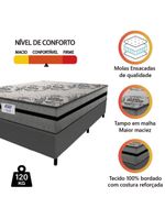 Cama Box Casal King Colchão Gazin com Molas Ensacadas Rubi 193x203x70cm Suede Cinza/Preto