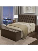 Cabeceira com calçadeira Baú Istambul Cama Box Casal Chocolate