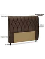 Cabeceira com calçadeira Baú Istambul Cama Box Casal Chocolate