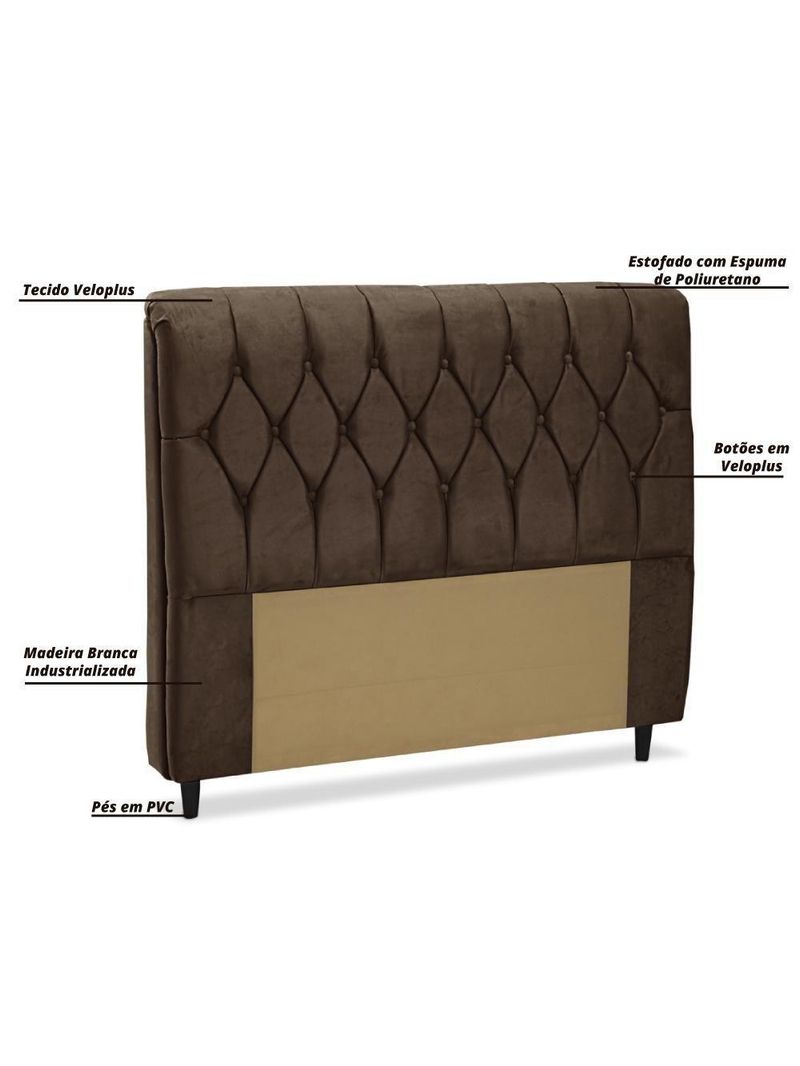 Cabeceira com calçadeira Baú Istambul Cama Box Casal Chocolate