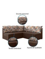 Sofá De Canto 5 Lugares Renaut Suede Marrom/Palmeira