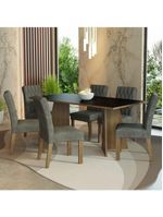 Conjunto Sala Jantar Mesa Madeira 6 Cadeiras Rustic