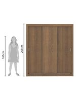 Guarda Roupa Casal Lyon 3 Portas de Correr Rustic Madesa