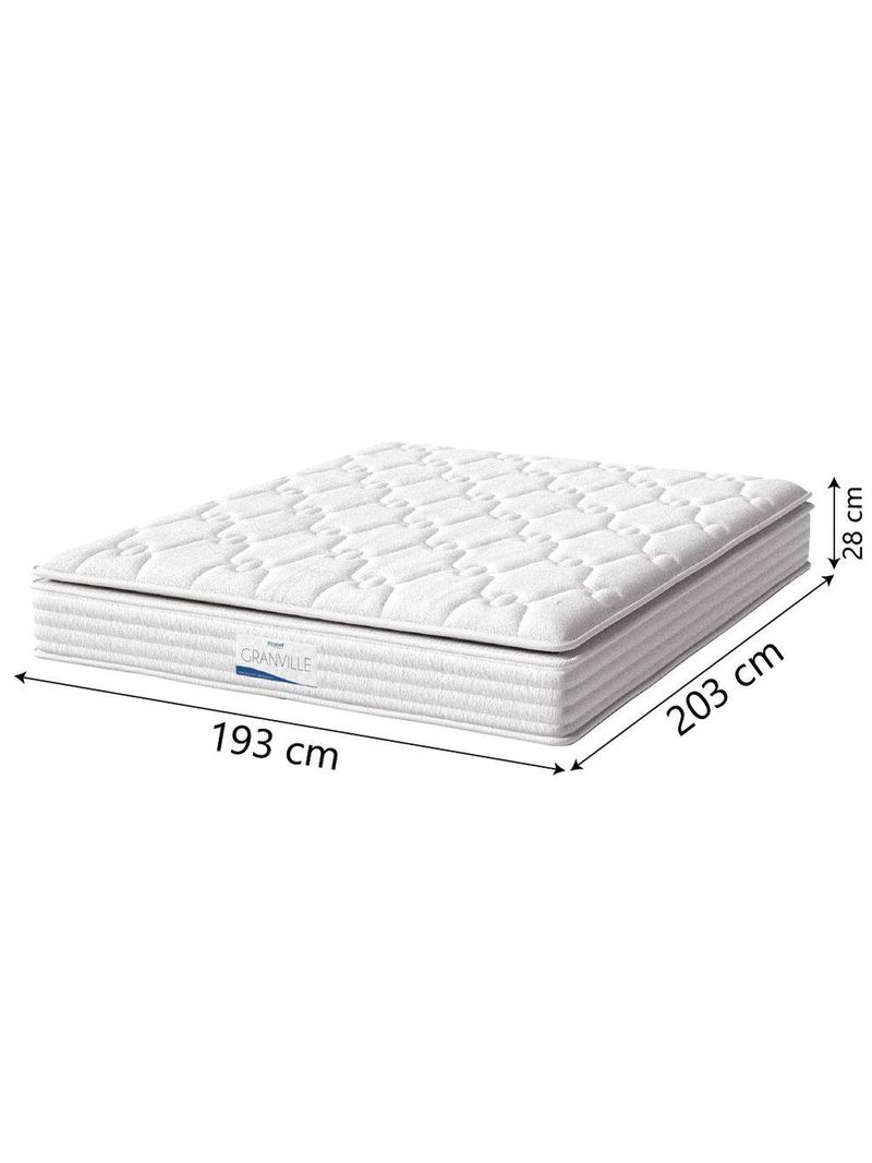 Cama Box Baú Casal King Colchão Molas Ensacadas Granville Com Pillow 193x203x69cm Branco