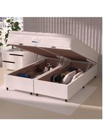 Cama Box Baú Casal King Colchão Molas Ensacadas Granville Com Pillow 193x203x69cm Branco