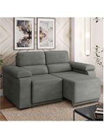 Sofá Desmontável Retrátil 2 Lugares 1,50m Fox Suede Cinza Selmer Cinza