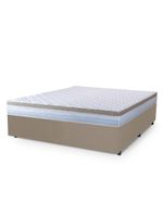 Cama Box Casal King Colchão Com Molas Ensacadas 193x203x60cm Dunas Branco/bege Hellen