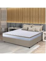 Cama Box Casal King Colchão Com Molas Ensacadas 193x203x60cm Dunas Branco/bege Hellen