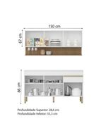 Kit Armário de Cozinha e Balcão Completa Branco Kit's Paraná