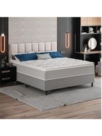 Cama Box Baú Casal Molas Ensacadas Pillow Top 138x188x66cm Martino Cinza Umaflex Cinza
