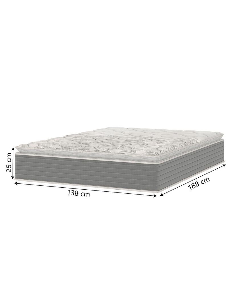 Cama Box Baú Casal Molas Ensacadas Pillow Top 138x188x66cm Martino Cinza Umaflex Cinza