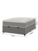 Cama Box Baú Casal Molas Ensacadas Pillow Top 138x188x66cm Martino Cinza Umaflex Cinza