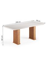 Conjunto De Mesa Sala De Jantar Tampo Com Vidro Mond 2m 8 Cadeiras Bele Veludo Viero Madeirado / Cinza