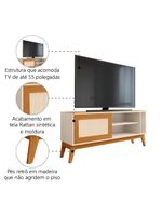Rack Bancada Para TV Até 55 Polegadas 1,36m 1 Porta Com Tela Rattan Off White/Cedro Caribe EDN