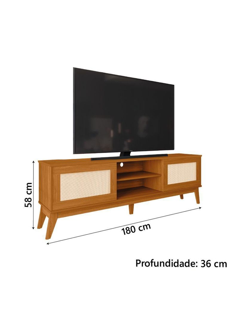 Rack Bancada Para Tv Até 65 Polegadas 1,80m Cedro Cairo