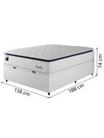Cama Box Baú Casal Colchão Molas Ensacadas Com Pillow Sevilha 138x188x74cm Branco/cinza Hellen