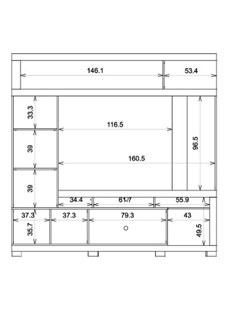 Estante Home Theater Para TV Até 70"  Atlanta Madeirado