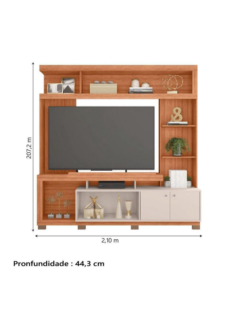 Estante Home Theater Para TV Até 70"  Atlanta Madeirado