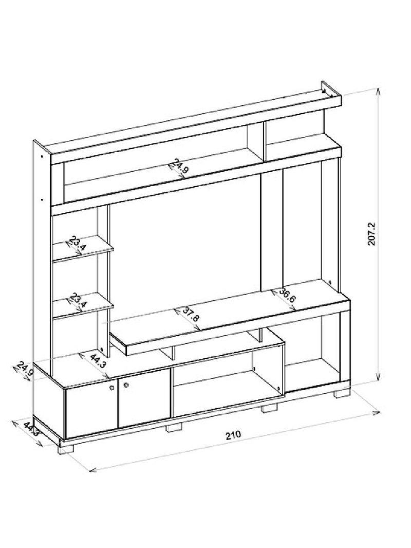 Estante Home Theater Para TV Até 70"  Atlanta Madeirado